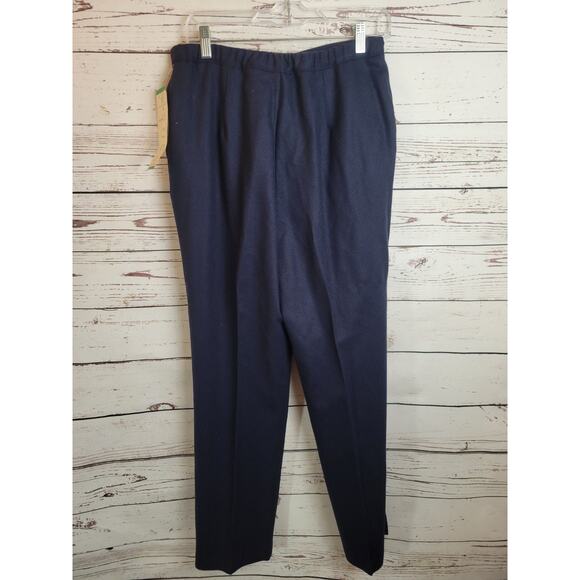 NWT VTG Rrrrruss Togs Navy Blue Wool Blend Career Casual Pants Women's Size 16 - Picture 11 of 15